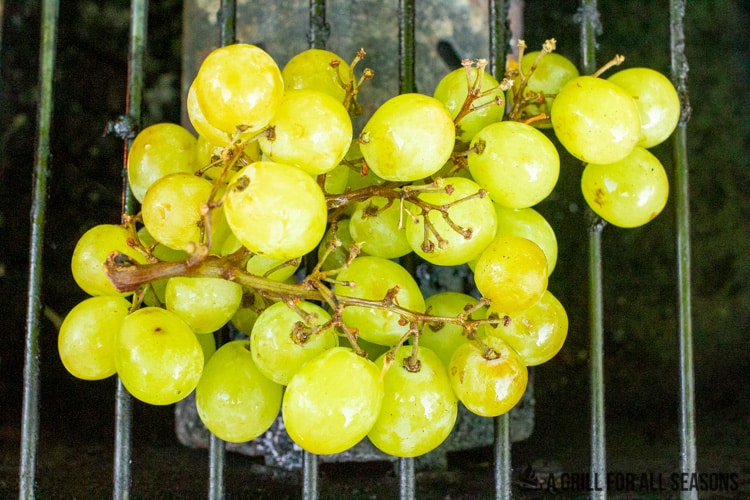 grapes cooking on grill