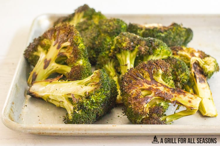 plate of grilled broccoli