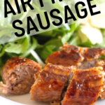 pinterest image for air fryer sausage