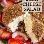 pinterest image for pecan crusted goat cheese