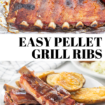 pinterest image for pellet grill ribs