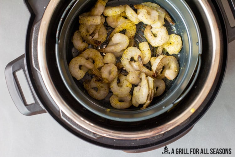 instant pot air fryer with shrimp in it
