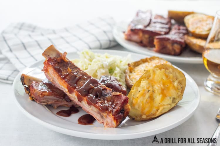 pellet grill smoked ribs on a plate