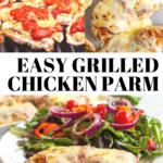 pinterest image for grilled chicken parmesan