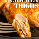 pinterest image for traeger chicken thighs