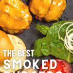 pinterest image for smoked burgers