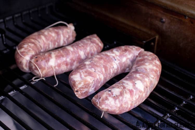 sausage on trager grill