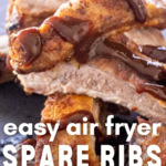 pinterest image for air fryer spare ribs