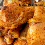 pinterest image for smoked chicken legs