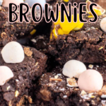 pinterest image for mini egg brownies