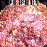 pinterest image for smoked leg of lamb