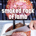 pinterest image for smoked rack of lamb