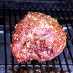 smoked lamb on grill