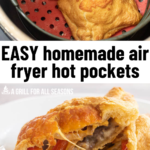 pinterest image for air fryer hot pockets