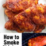 pinterest image for how to smoke chicken thighs