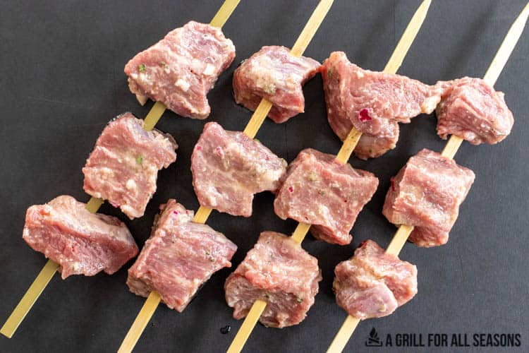 kabobs of marinated tri tip