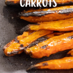 pinterest image for glazed grilled carrots