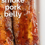 pinterest image for smoked pork belly