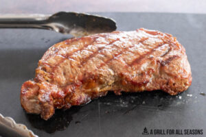 traeger steak resting on cutting board