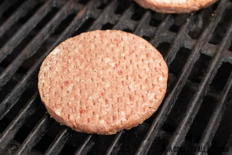 how to grill frozen burgers shown on grill