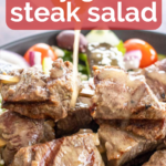 pinterest image for greek steak salad