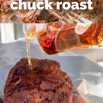 pinterest image for smoker chuck roast