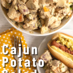 pinterest image for cajun potato salad