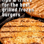 pinterest image for how to grill frozen burgers