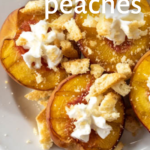 pinterest image for smoked peaches