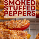 pinterest image for smoked stuffed peppers