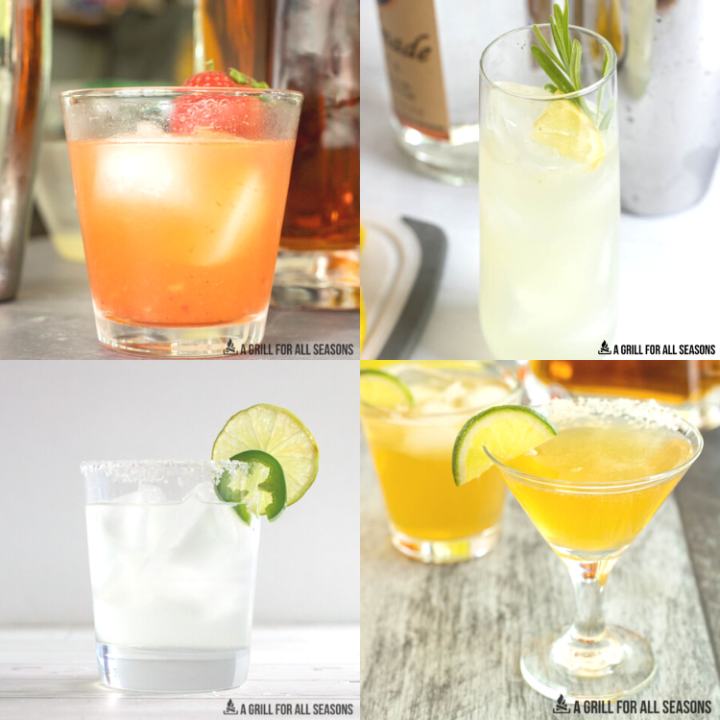 collage of 4 different cocktail photos