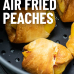 pinterest image for air fryer peaches