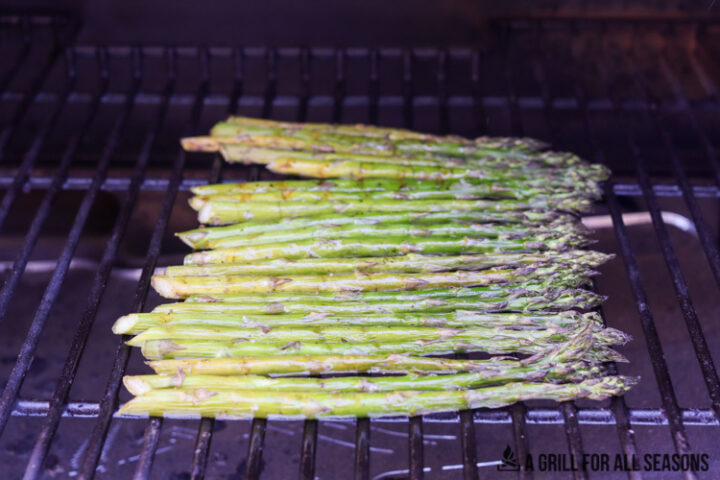 asparagus on traeger pellet grill smoker