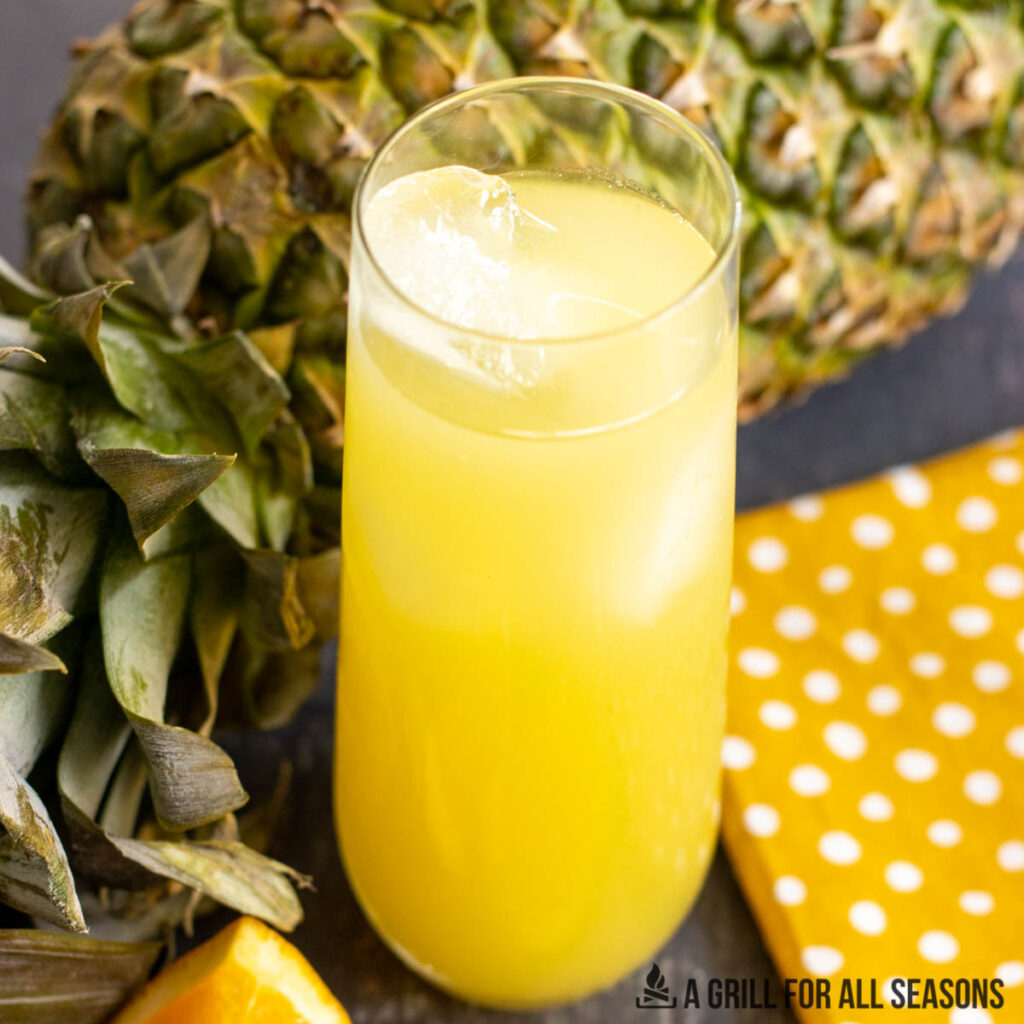 pineapple screwdriver in tall glass