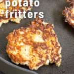 pinterest image for potato fritters