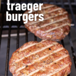 pinterest image for traeger burgers