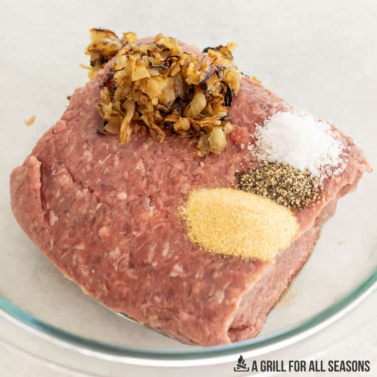 raw beef with seasonings