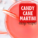 pinterest image for candy cane martini