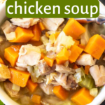 pinterest image for smoked chicken soup