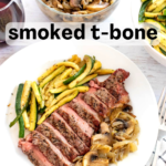 pinterest image for smoked t bone steak