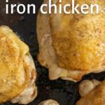 pinterest image for cast iron chicken