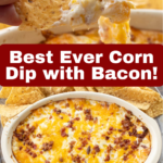 pinterest image for corn dip with cream cheese