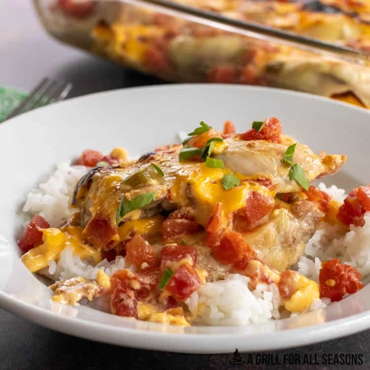 plated queso chicken