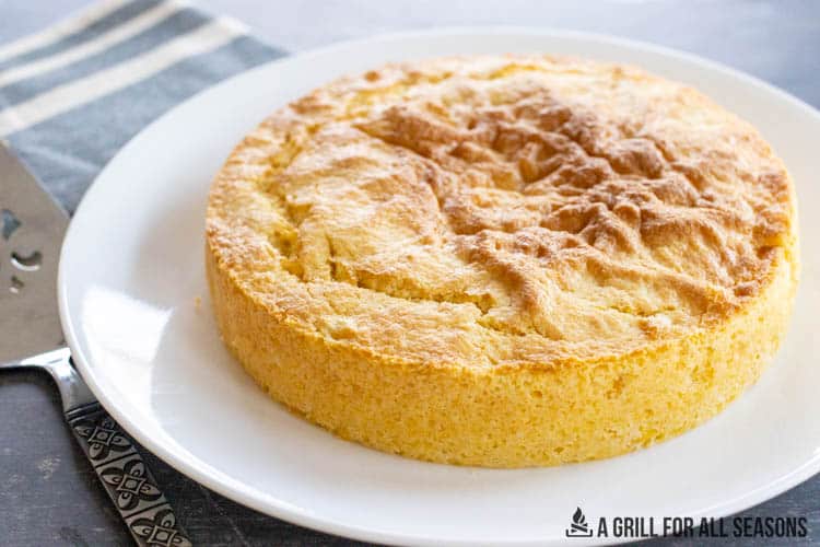 plate with circle of air fryer cornbread