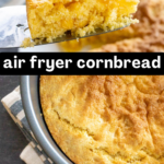 pinterest image for air fryer cornbread