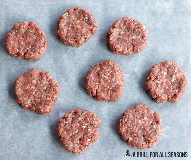 raw meat formed into patties