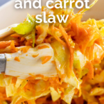 pinterest image for cabbage and carrot salad
