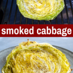 pinterest image for smoked cabbage