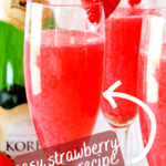 pinterest image for strawberry mimosa recipe