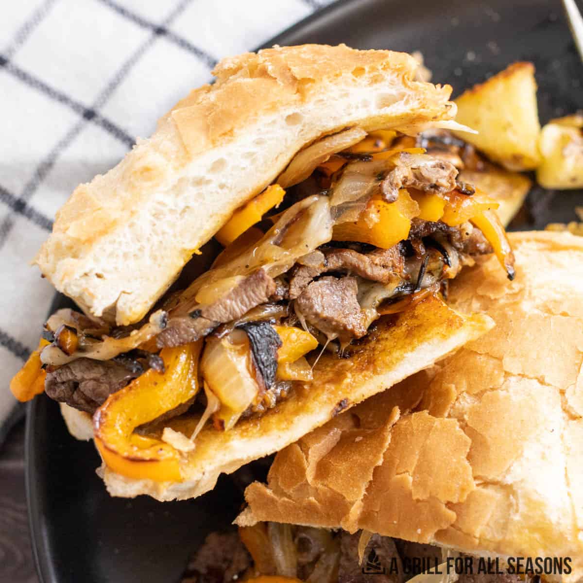completed venison cheesesteak